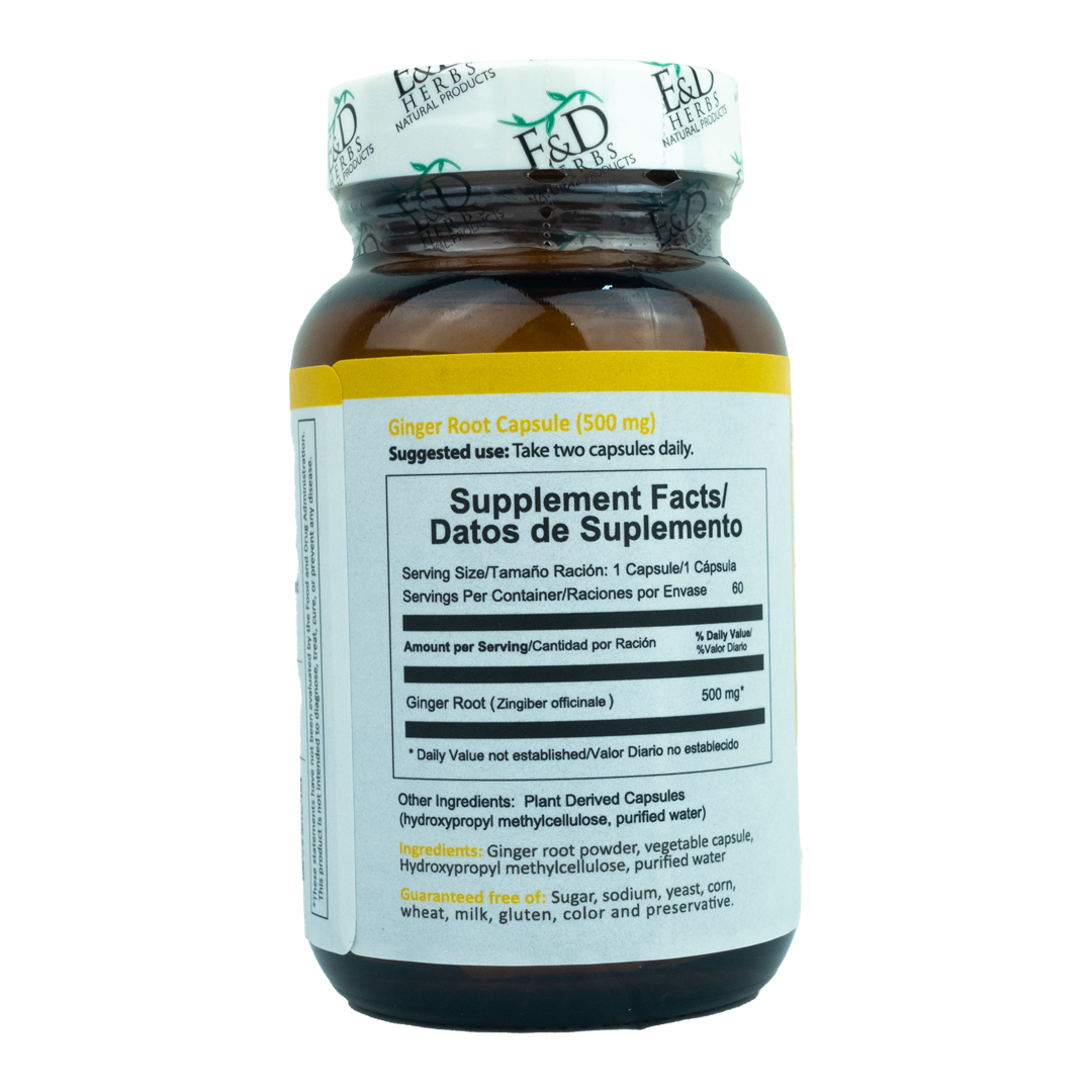 E&D Herbs - Ginger Root Capsulas