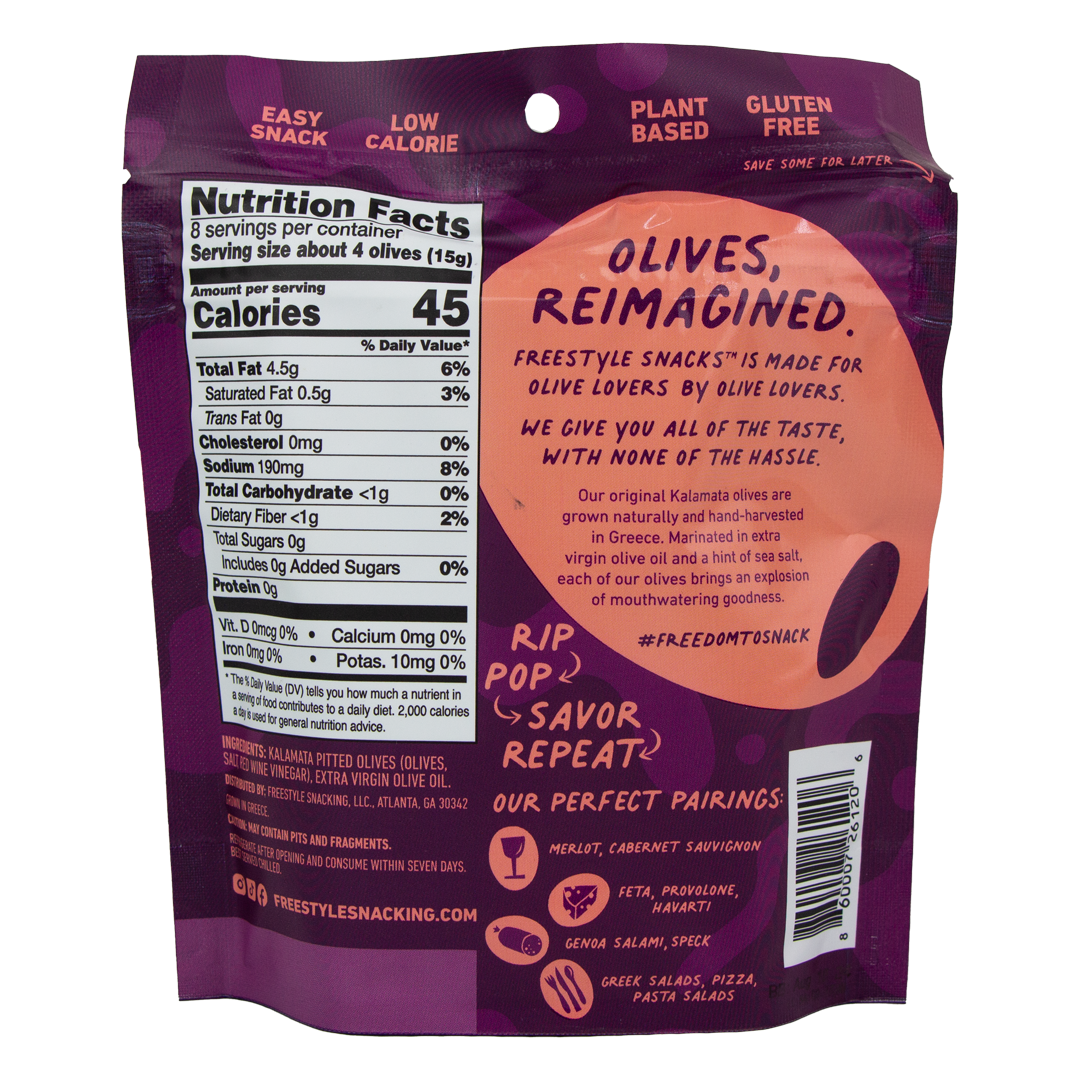 Freestyle Snacks - Kalamata Olives in Extra Virgin Olive Oil