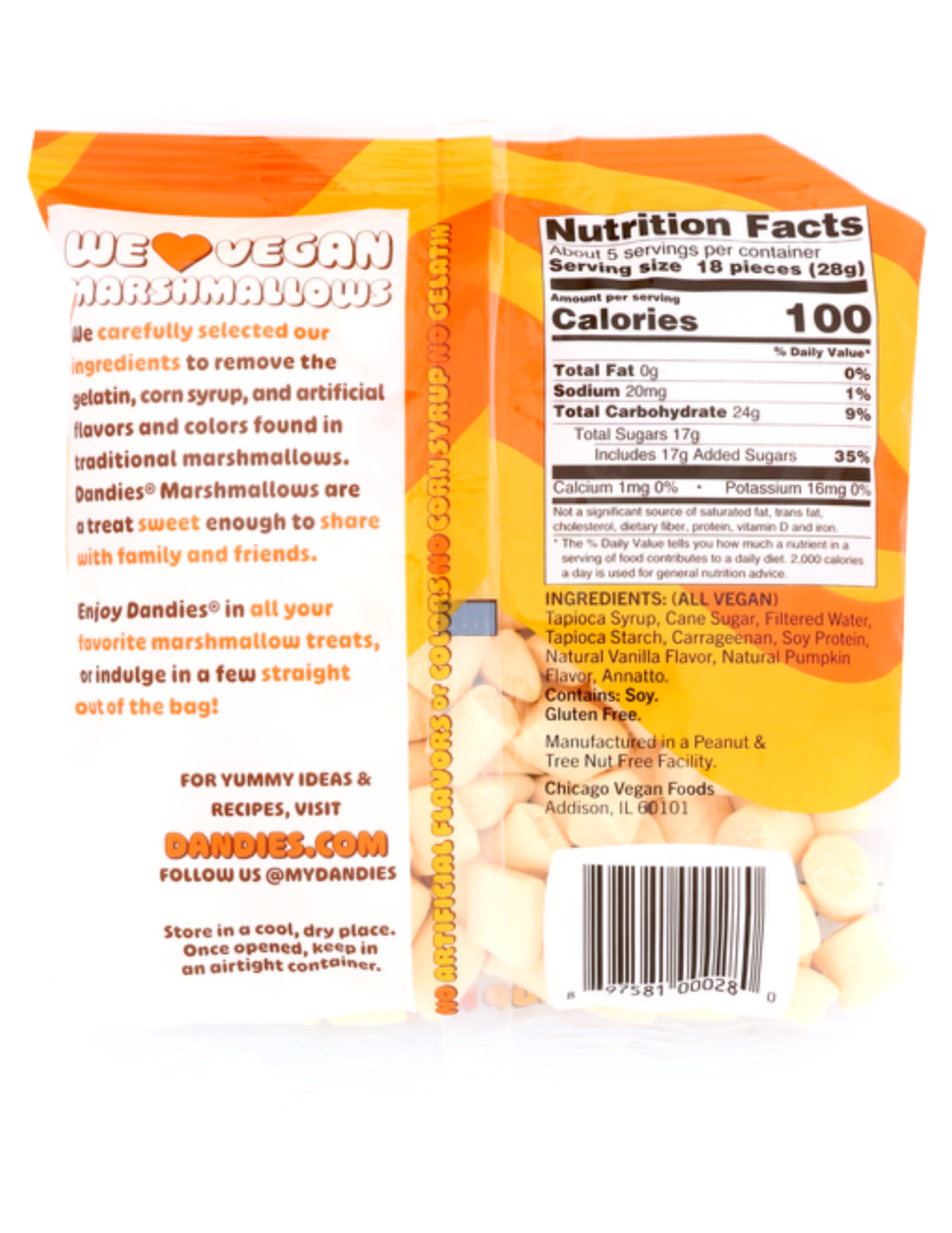 Dandies Mini Marshmallows - Pumpkin Spice Flavor