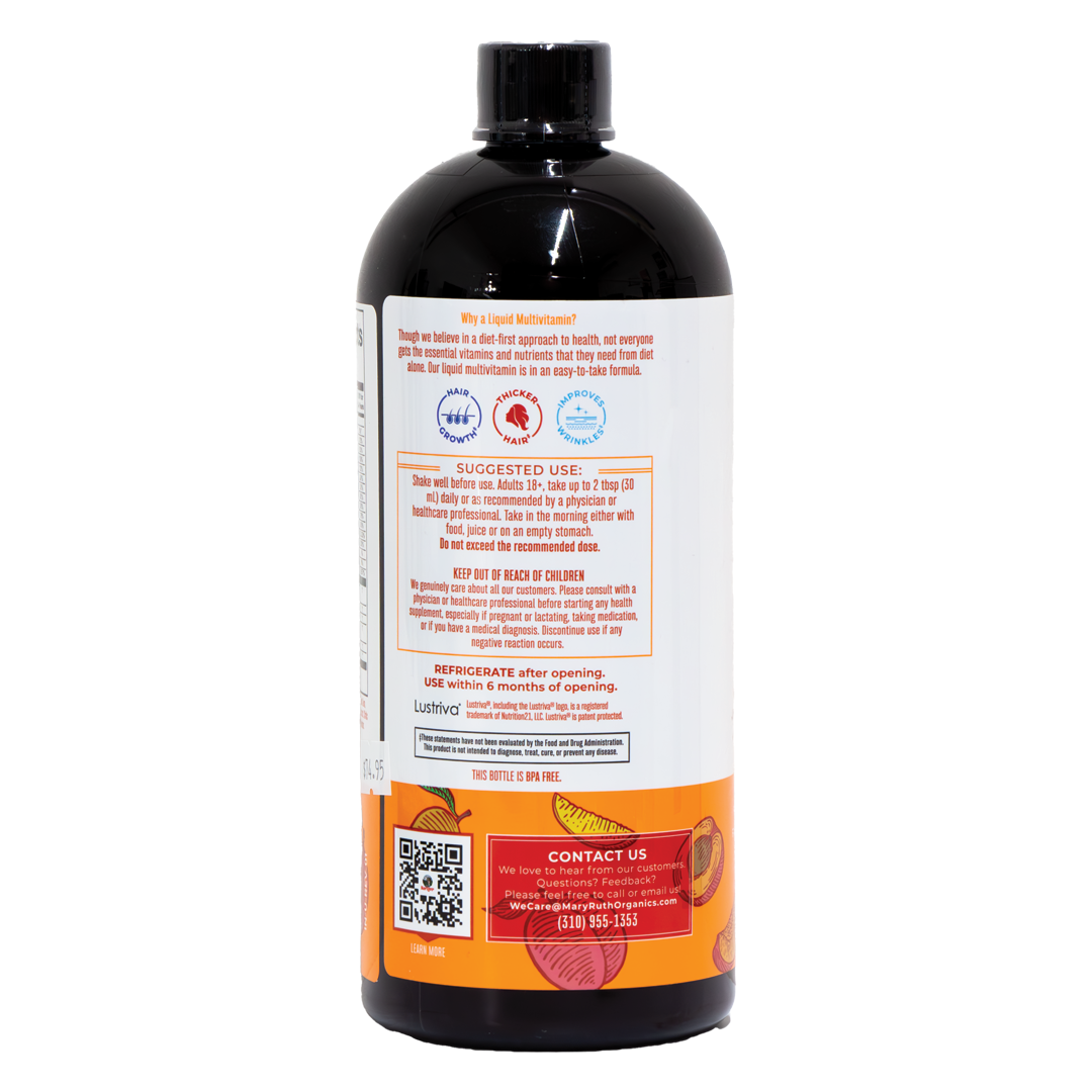 Mary Ruth's - Liquid Morning Multivitamin + Hair Growth - Peach Mango