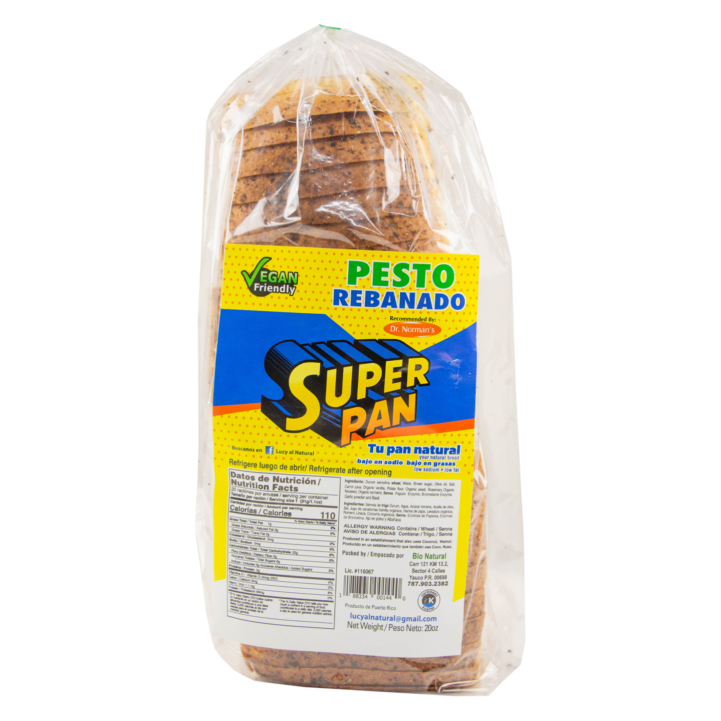 Super Pan - Pan con Pesto Rebanado (In Store Pickup Only)