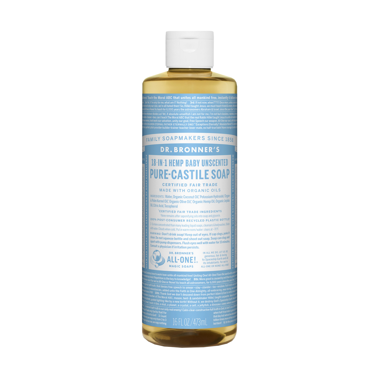 Dr. Bronner's - 18 in 1 Hemp Baby Unscented Soap - (16 oz)