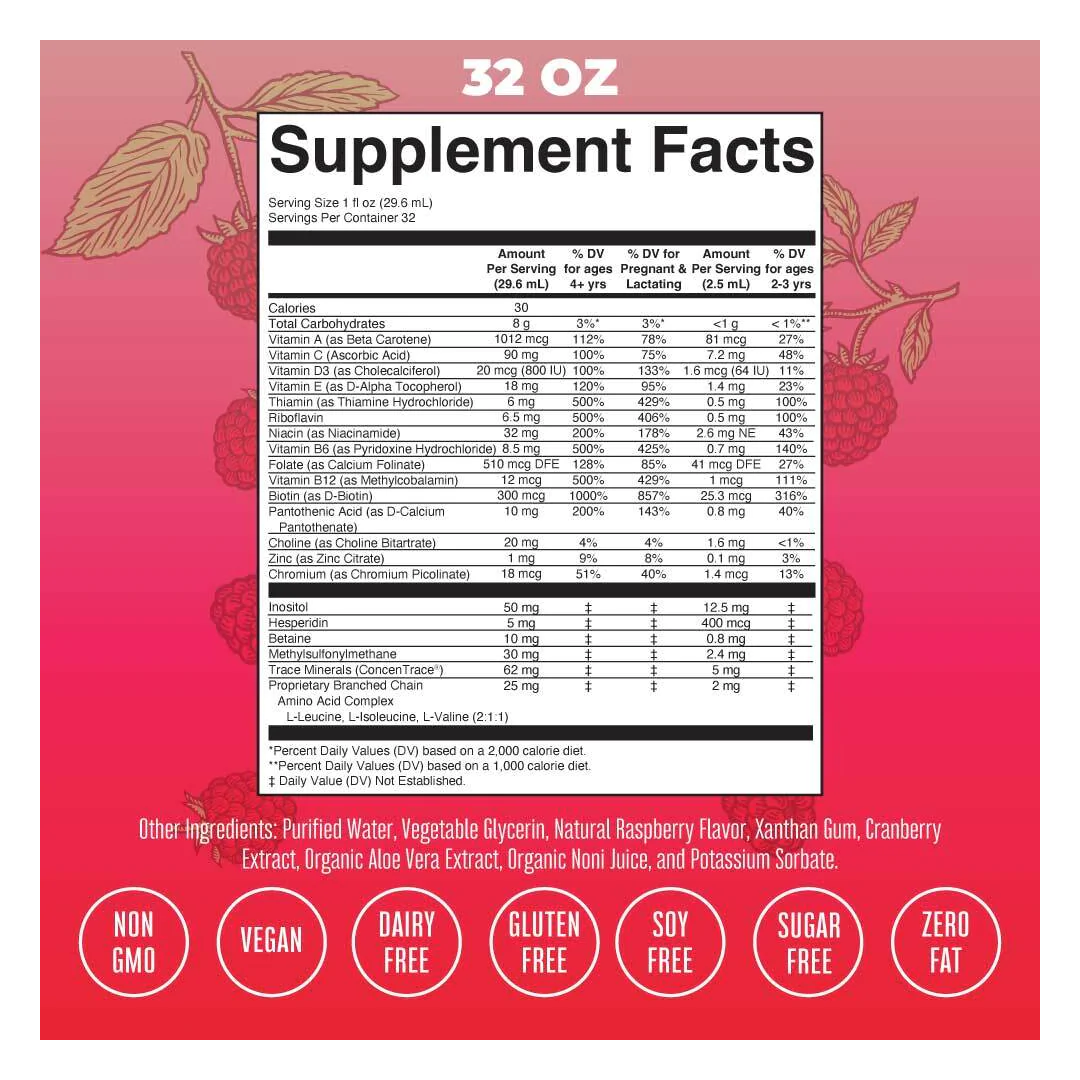 Mary Ruth Liquid Morning Multivitamin in Raspberry Flavor (15.22 oz)