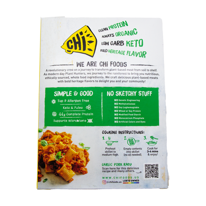 CHi- Organic Plant Based Ground Pork- Italian Herb (In Store Pick-up Only)