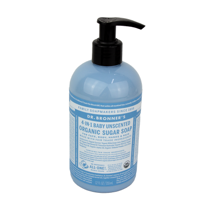 Dr. Bronner's - 4 in 1 - Baby Unscented Sugar Soap - (12 oz)