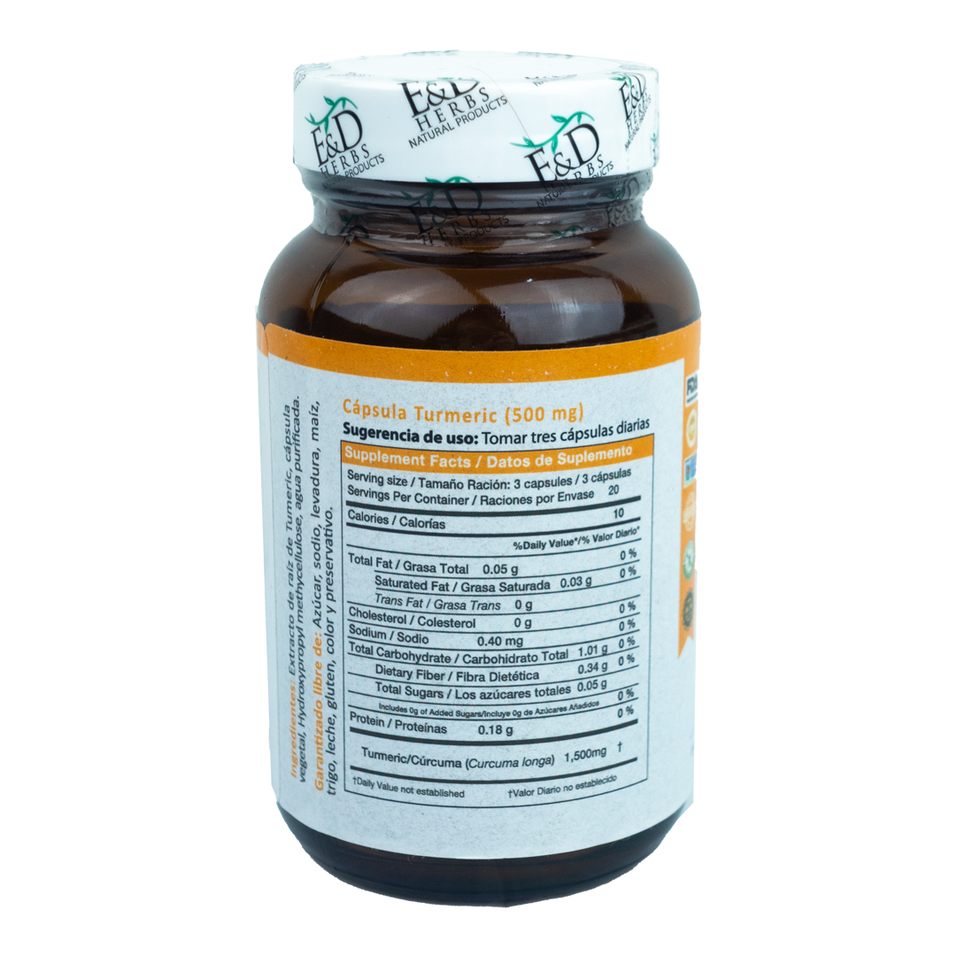 E&D Herbs - Turmeric 500 mg