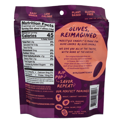 Freestyle Snacks - Kalamata Olives in Extra Virgin Olive Oil