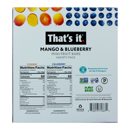 That's It - Mango and Blueberry Mini Bars-Pack of 10