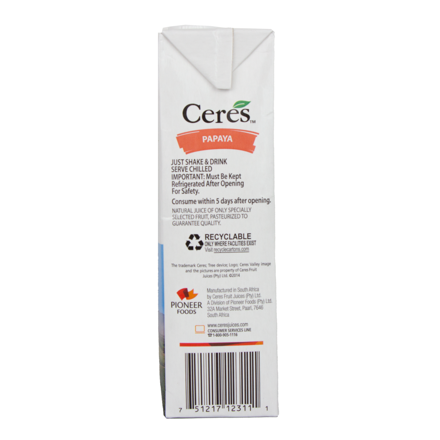 Ceres 100% Juice Blend - Papaya