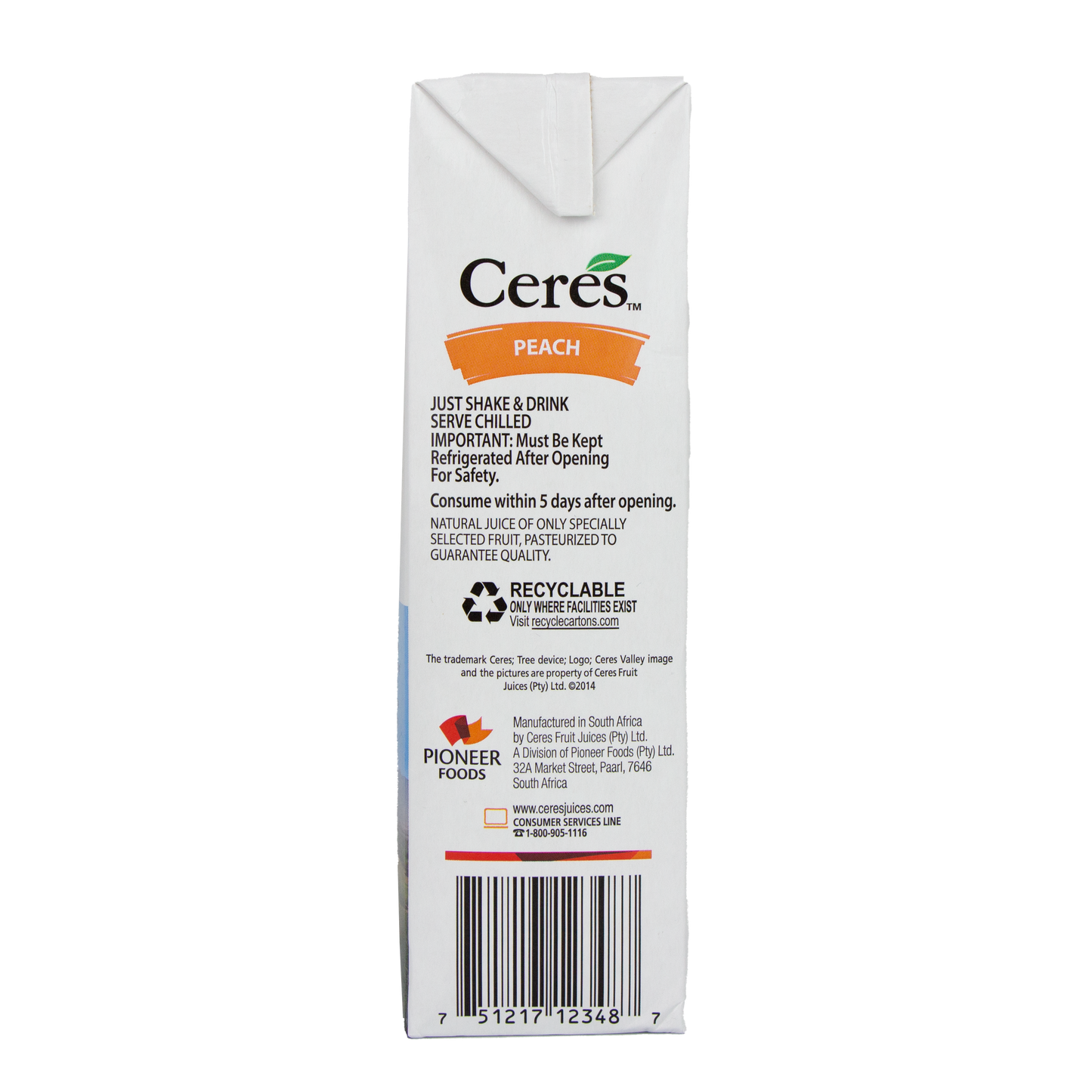 Ceres 100% Juice Blend - Peach