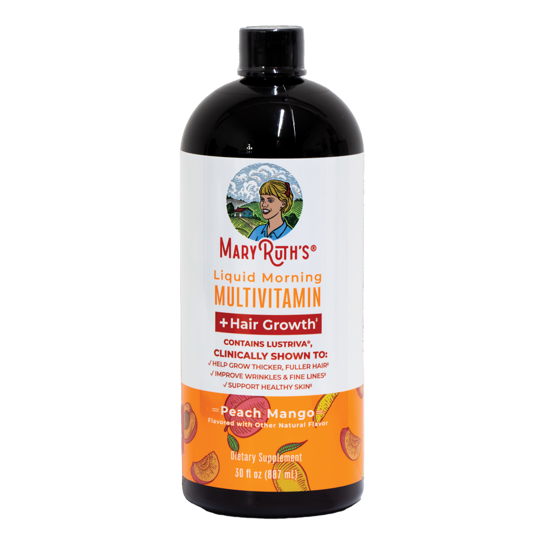 Mary Ruth Teeth Mary Ruth's - Liquid Morning Multivitamin + Hair Growth - Peach Mango ...