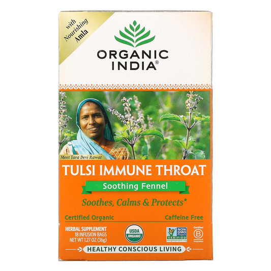 Organic India - Tulsi Immune Throat - Soothing Fennel