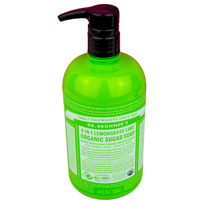 Dr. Bronner's - 4 in 1 - Lemongrass Lime Sugar Soap - (24 oz)