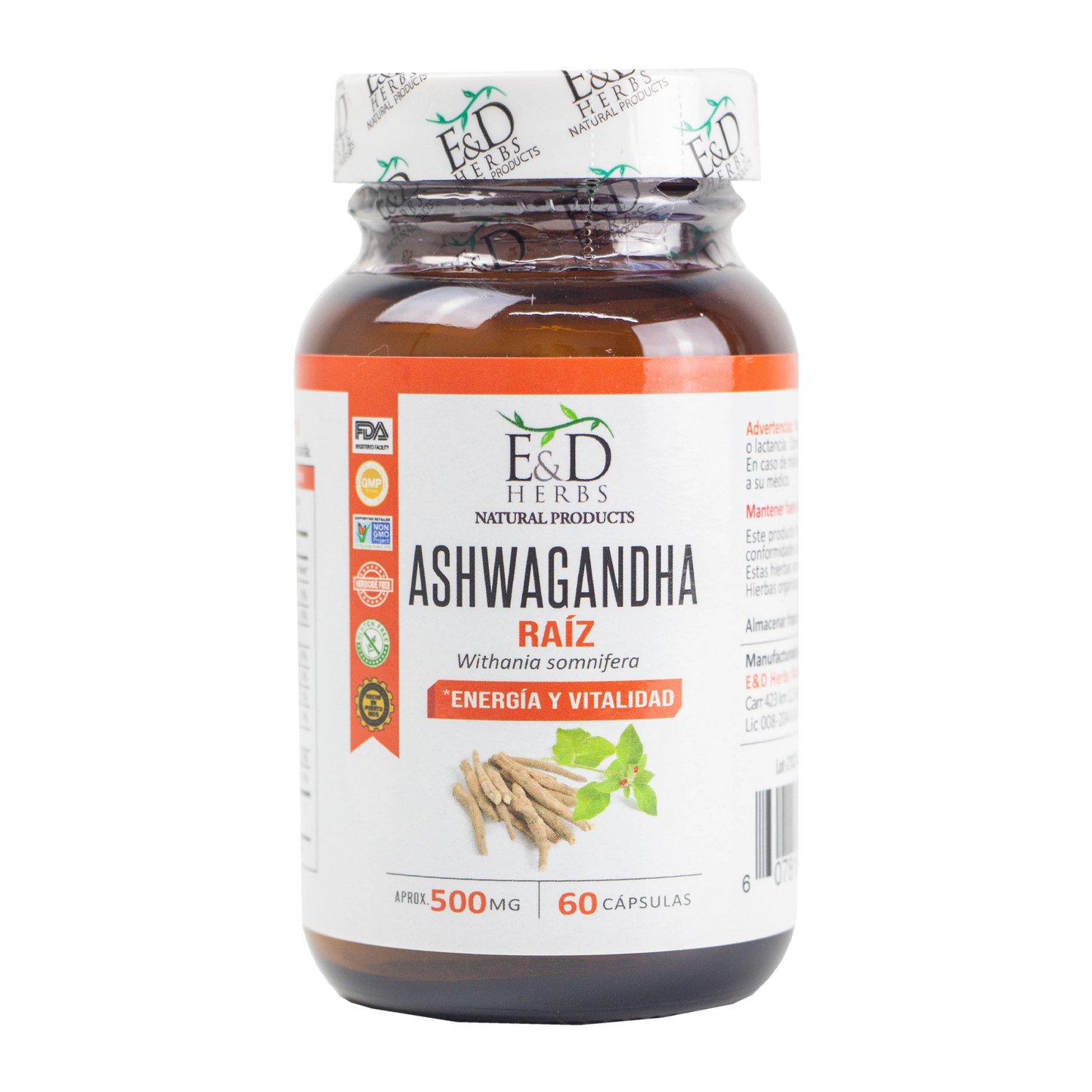 E&D Herbs - Ashwagandha 500 mg