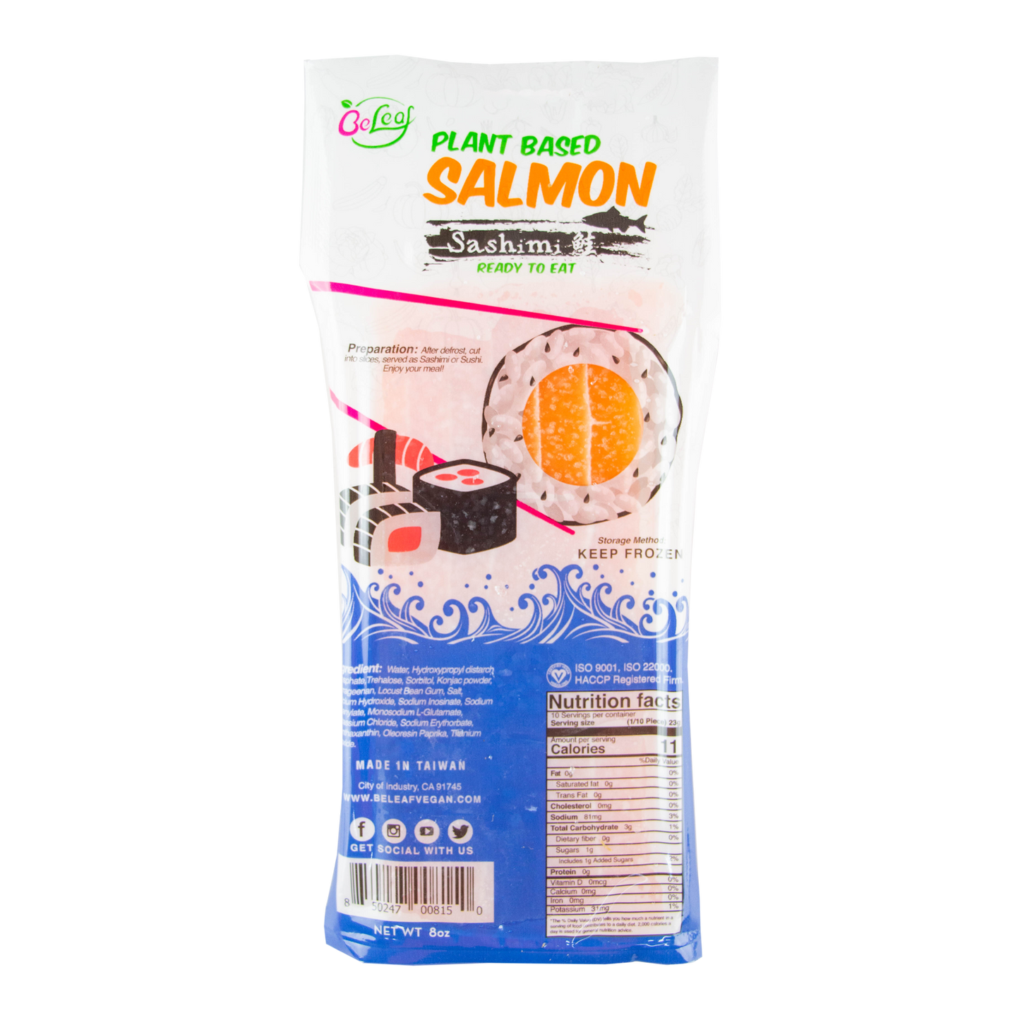 Be Leaf - Plant Based Sashimi Salmon - 8 oz (Store Pick-Up Only)