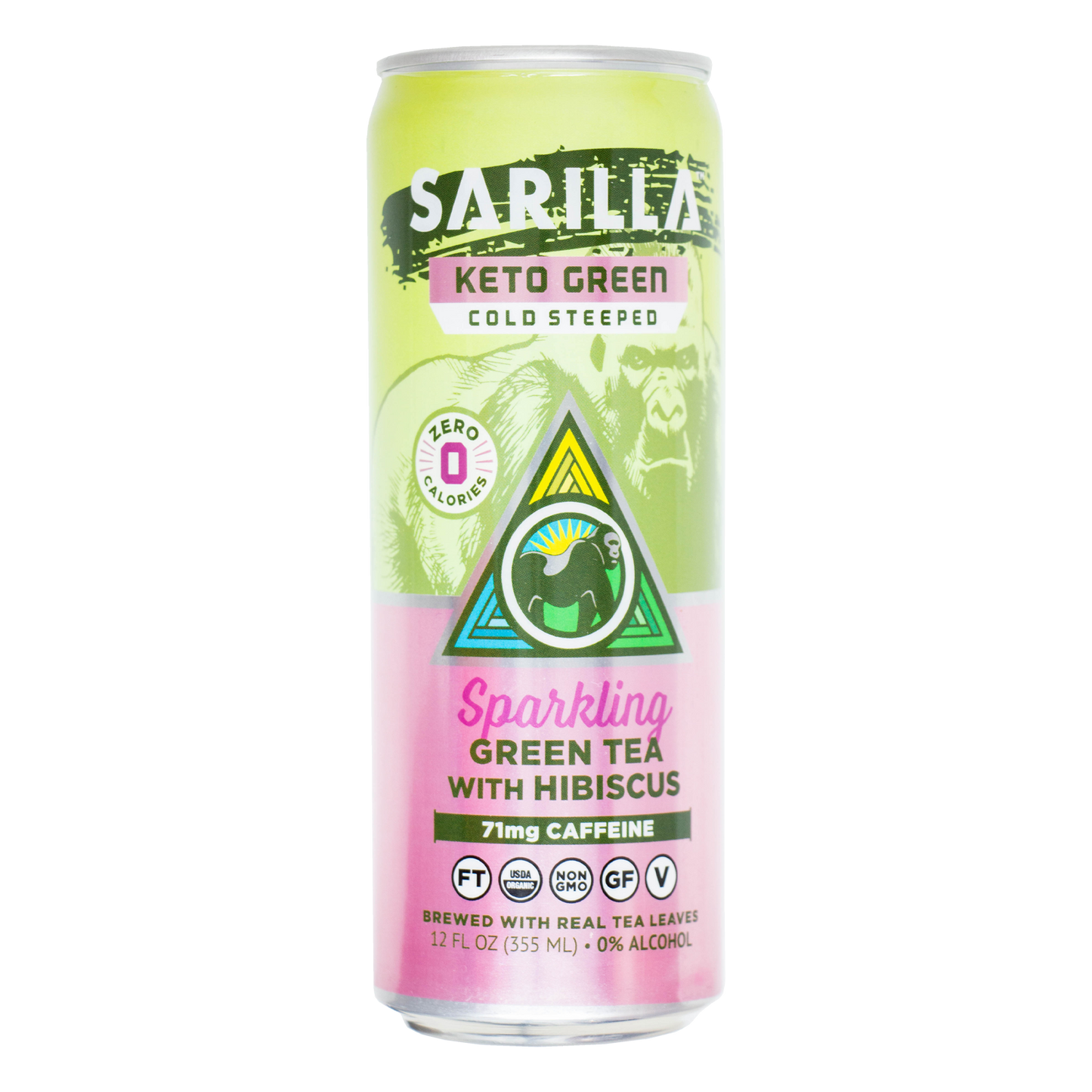 Sarilla - Sparkling Green Tea with Hibiscus - 71 mg Caffeine