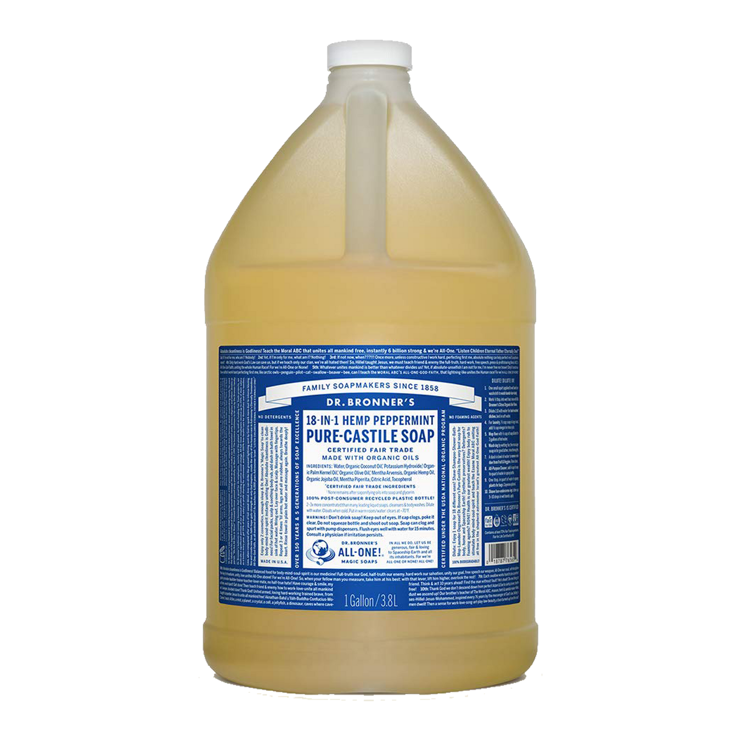 Dr. Bronner's - 18 in 1 Hemp Peppermint Soap - 1 Gallon (Store Pick - Up Only)